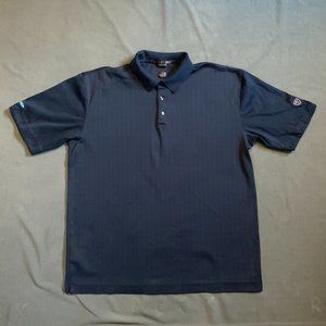 Tiger Woods Navy Blue Polo Golf Short Sleeve Men Shirt Size Large Sport Active